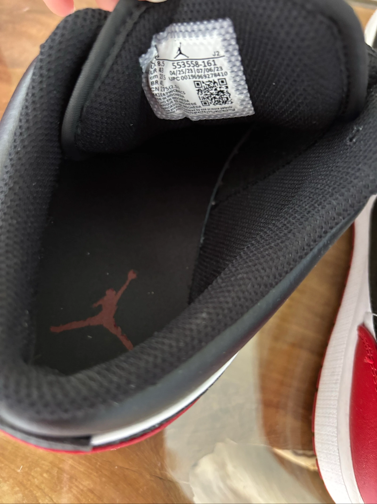Zapatillas Nike Air Jordan 1 bajas rojas negras blancas – photo 7